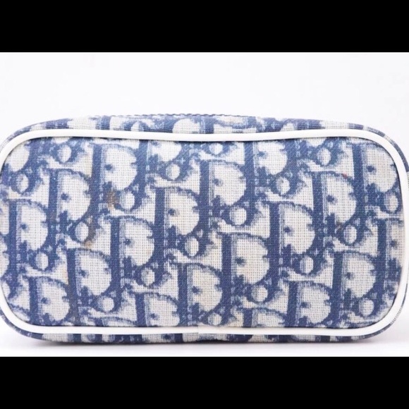 CHRISTIAN DIOR VINTAGE MONOGRAM BLUE TROTTER POUCH - Picture 4 of 13
